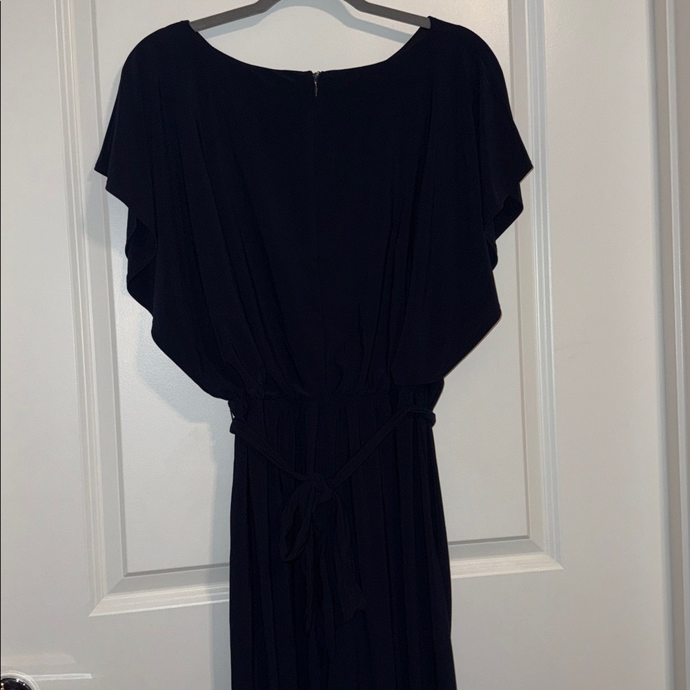 Navy Jumpsuit with Batwing Sleeves - Picture 4 of 5